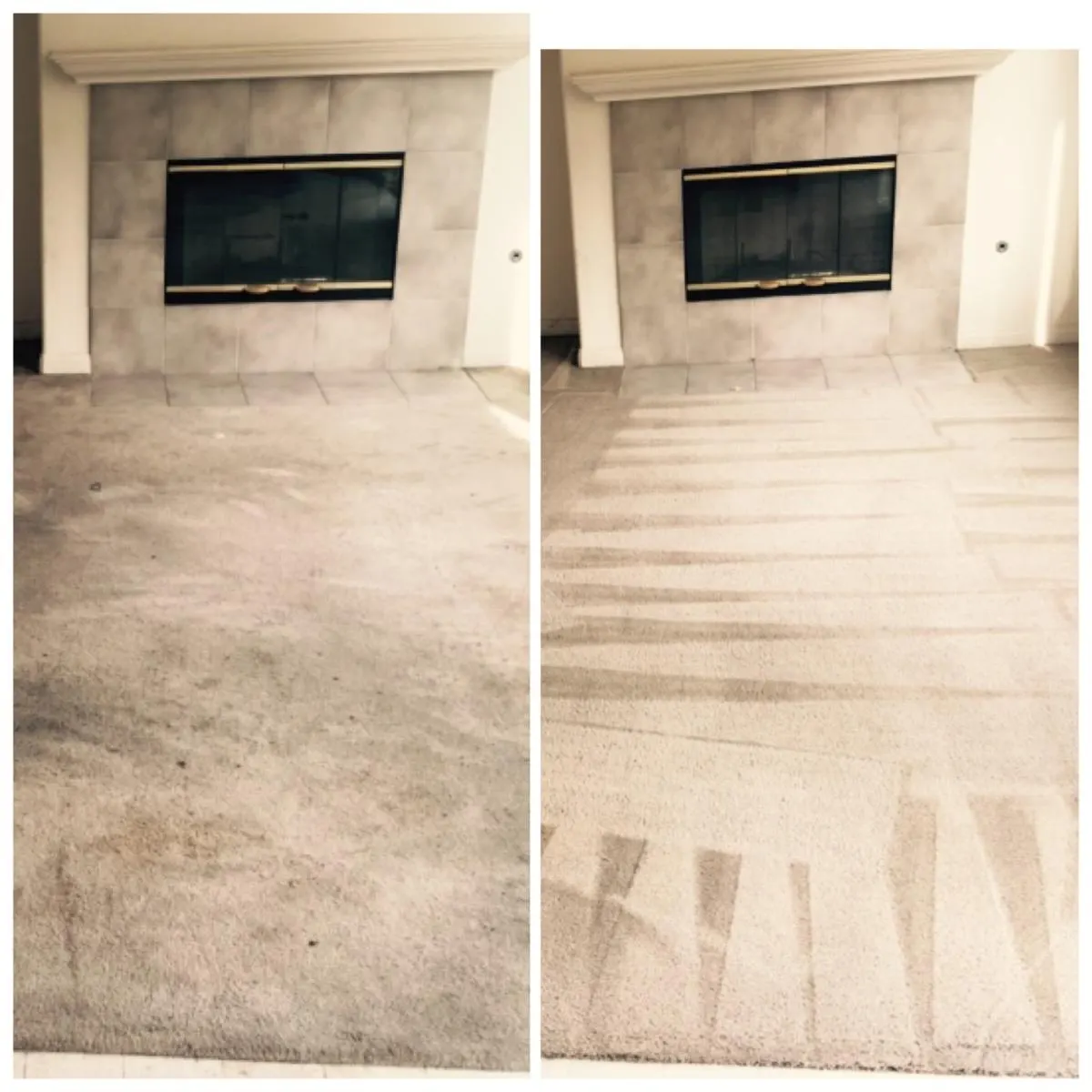 Before and after cleaning in a family room — Imperial Carpet Cleaning, San Diego