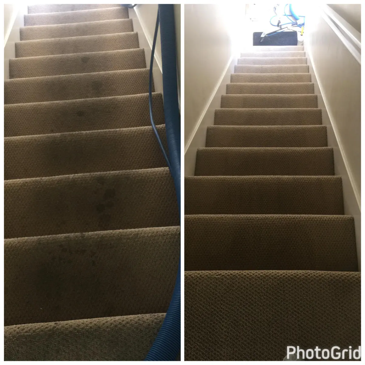 Before and after carpeted stairs cleaning Before and after carpeted stairs cleaning