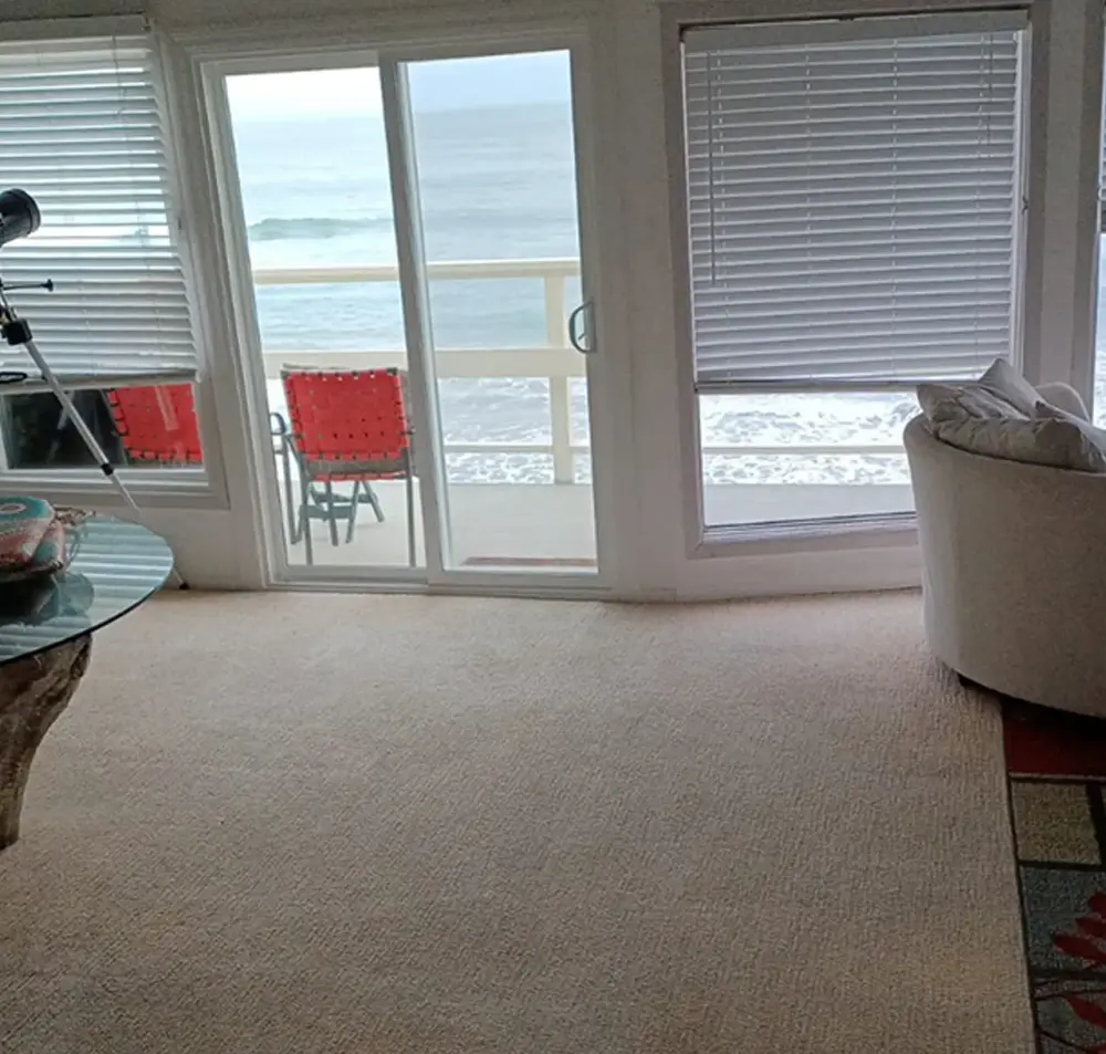 Freshly cleaned carpet in an ocean-view home